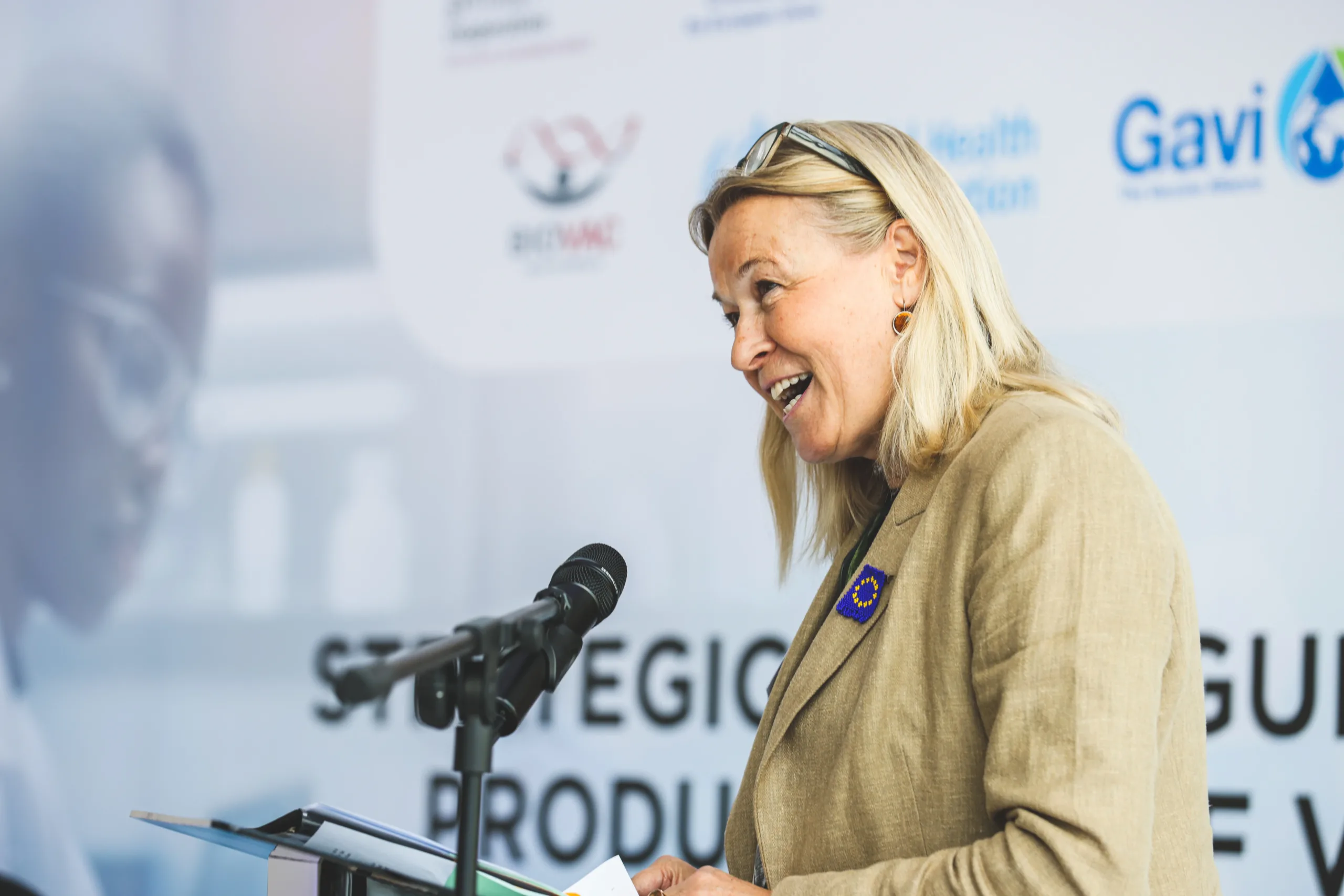 Corporate Event Photography Pretoria 19 European Union delegate giving a speech on vaccine production in South Africa